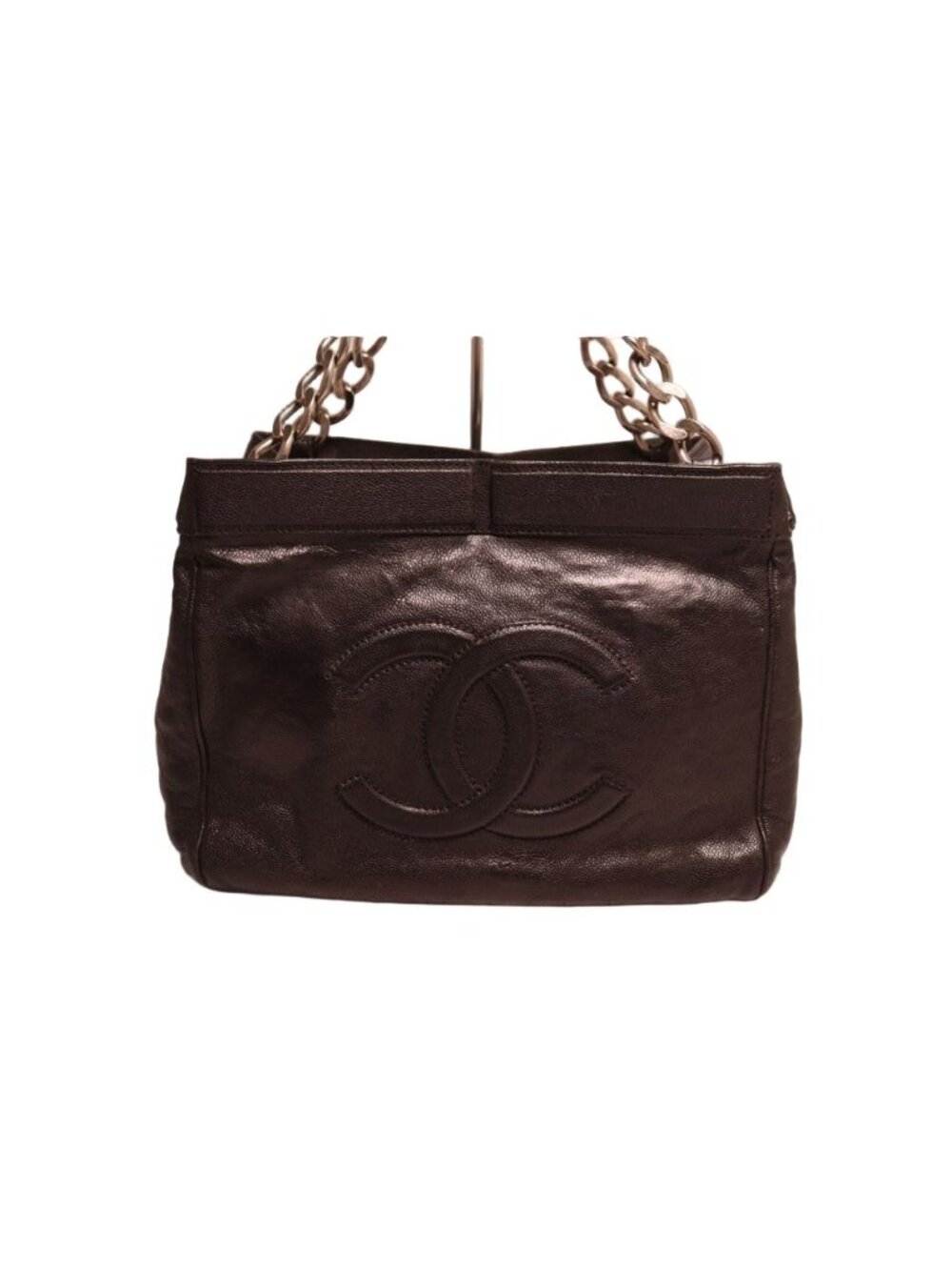 Chanel CC Logo Caviar Leather Chain Shoulder Bag